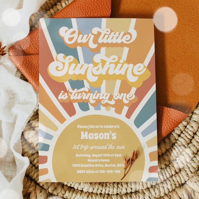 Our Little Sunshine Is Turning One 1st Birthday  Invitation (Creator Uploaded)