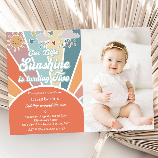 Our Little Sunshine Is Turning One 2nd Birthday   Invitation (Creator Uploaded)