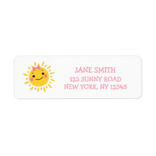 OUR LITTLE SUNSHINE IS TURNING ONE address Return Address Label