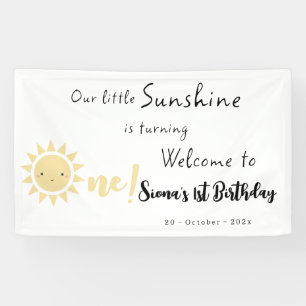 Our Little Sunshine is Turning One Cute Birthday Banner