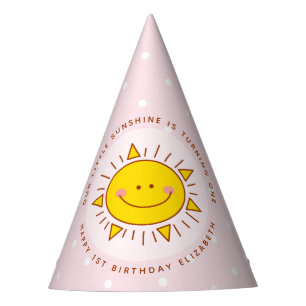 Our Little Sunshine is Turning One Girl Birthday Party Hat