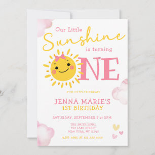 OUR LITTLE SUNSHINE IS TURNING ONE INVITATION
