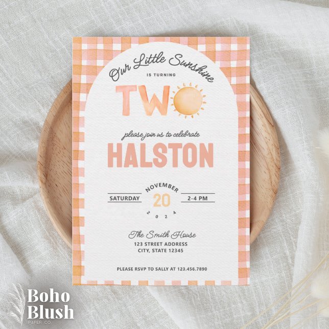 Our Little Sunshine is Two | Boho Birthday Invite (Creator Uploaded)
