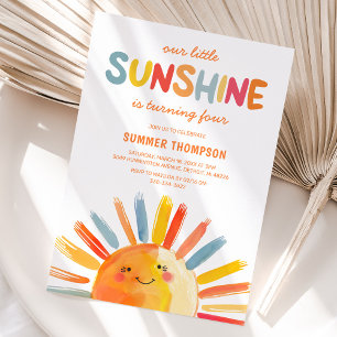 Our Little Sunshine Kids Birthday Party Invitation