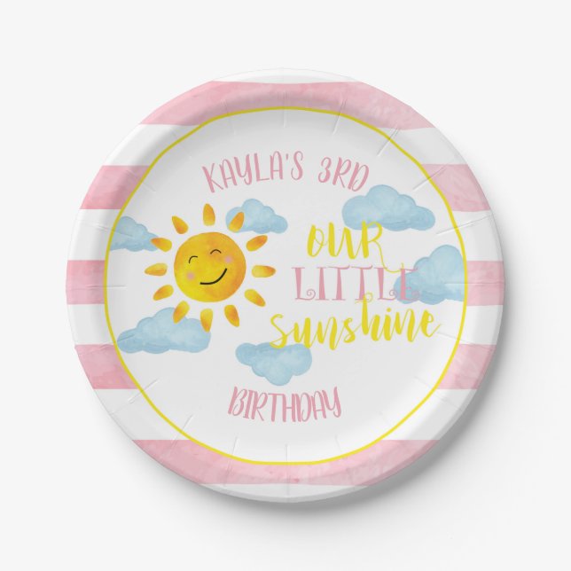 Our Little Sunshine Paper Plate - Custom (Front)