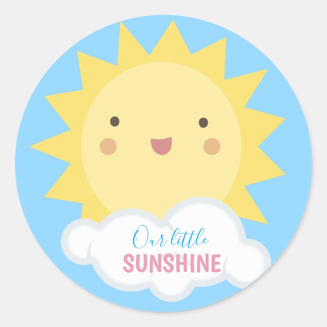 Our Little Sunshine Sun Classic Round Sticker (Front)