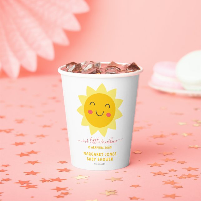 Our Little Sunshine Yellow Baby Shower Paper Cup. Cups (Insitu)