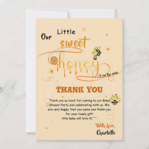 Our Little Sweet Honey Is On The Way Baby Shower Thank You Card