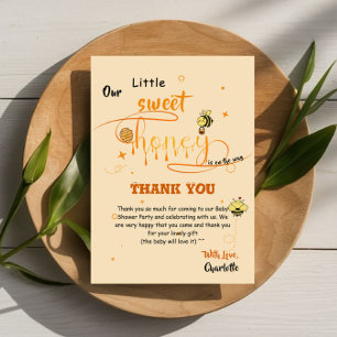 Our Little Sweet Honey Is On The Way Baby Shower Thank You Card
