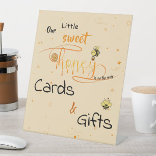 Our Little Sweet Honey Is On The Way Cards & Gifts Pedestal Sign