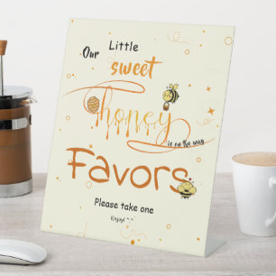 Our Little Sweet Honey Is On The Way Favors Pedestal Sign