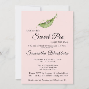 Our Little Sweet Pea On The Way Baby Shower Invite