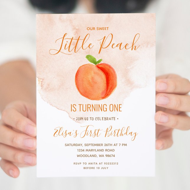 Our Little Sweet Peach Birthday Invitation (Creator Uploaded)