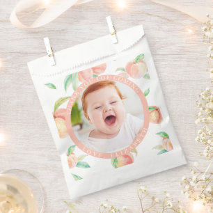 Our Little Sweet Peach is One Girl First Birthday Favour Bag