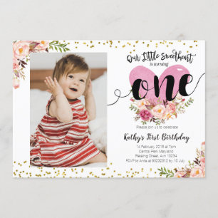 Our Little Sweetheart Birthday Party Invitation, Invitation
