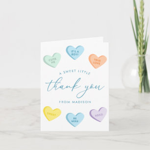 Our Little Sweetheart Candy Hearts Baby Shower Thank You Card