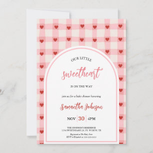 Our Little Sweetheart Cute Valentine Baby Shower  Invitation