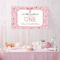 Our Little Sweetheart Is One Hearts Bows Birthday