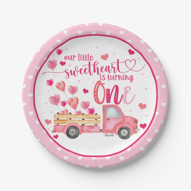 Our Little Sweetheart is Turning One Plate (Front)