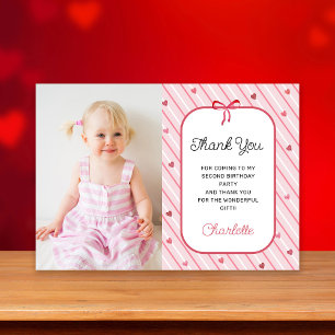 Our Little Sweetheart Photo Birthday Thank You Card