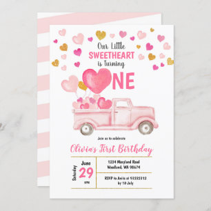Our Little Sweetheart Valentine Birthday Invitation