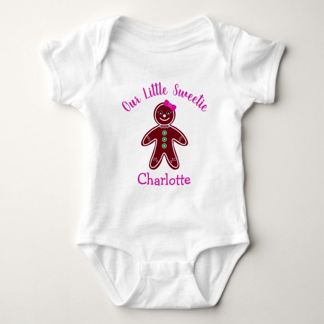 Our Little Sweetie Gingerbread Christmas Baby Bodysuit (Front)