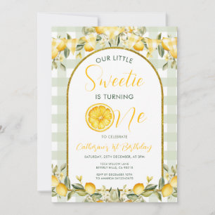 Our little Sweetie lemon 1st Birthday Summer Invitation