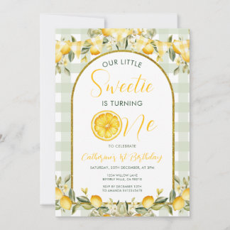 Our little Sweetie lemon 1st Birthday Summer Invitation