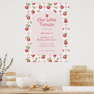Our Little Tomato Baby Shower Welcome Poster 