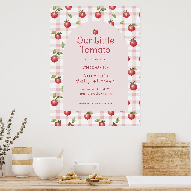 Our Little Tomato Baby Shower Welcome Poster  (Kitchen)