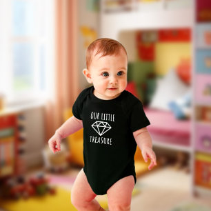 Our little Treasure. Simple black Baby Bodysuit