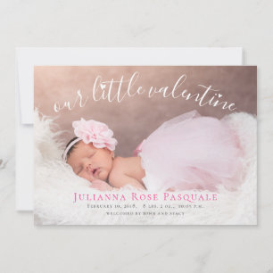 Our Little Valentine Birth Announcement Card