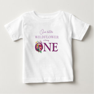 Our Little Wildflower 1st Birthday floral Baby T-Shirt
