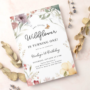 Our Little Wildflower 1st Birthday Invitation