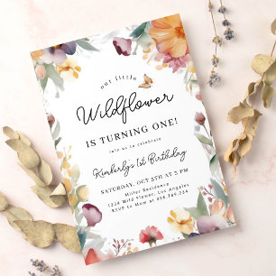 Our Little Wildflower 1st Birthday Invitation