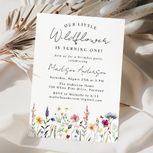 Our Little Wildflower 1st Birthday Party Invitation