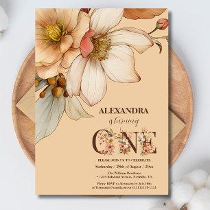 Our little wildflower baby girl 1st birthday invitation