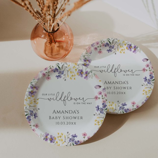 Our Little Wildflower Baby Shower  Paper Plate (Creator Uploaded)