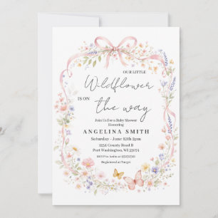 Our Little Wildflower Butterfly Baby Shower Invitation