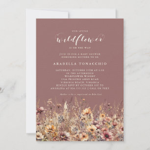 Our Little Wildflower Fall Floral Baby Shower Invitation