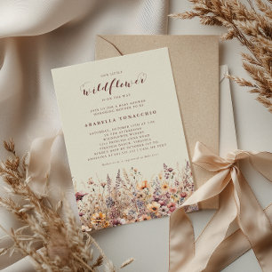 Our Little Wildflower Fall Floral Baby Shower Invitation