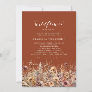 Our Little Wildflower Fall Floral Baby Shower Invitation