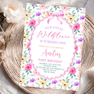 Our Little Wildflower First Birthday Invitation