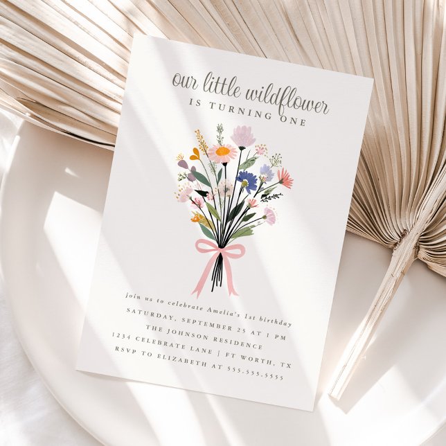 Our Little Wildflower First Birthday Party Invitation (Creator Uploaded)