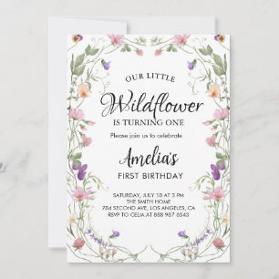 Our Little Wildflower Girl Birthday Invitation