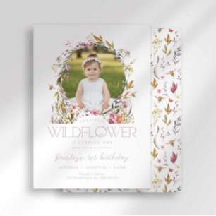 Our Little Wildflower Photo Birthday Invitation