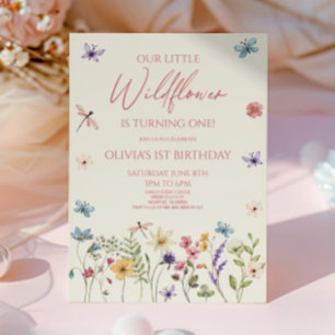 Our Little Wildflower Wild Flower Birthday Party Invitation