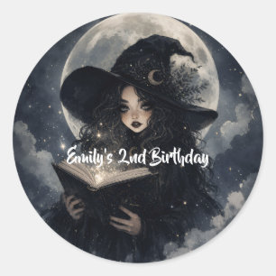 our little witch is turning 2 classic round sticker