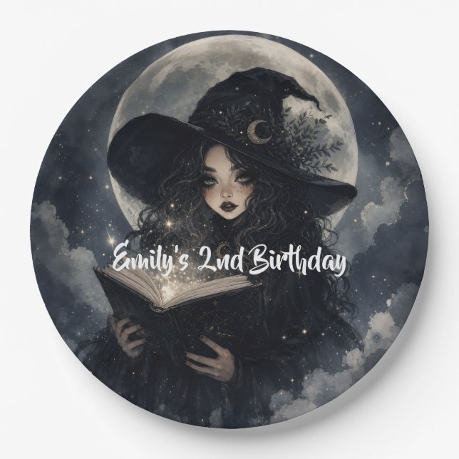 our little witch is turning 2 ||  paper plate (Front)