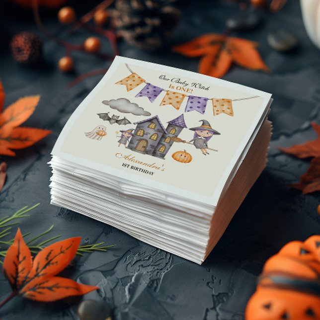 Our Little Witch Turns ONE Napkin (Creator Uploaded)